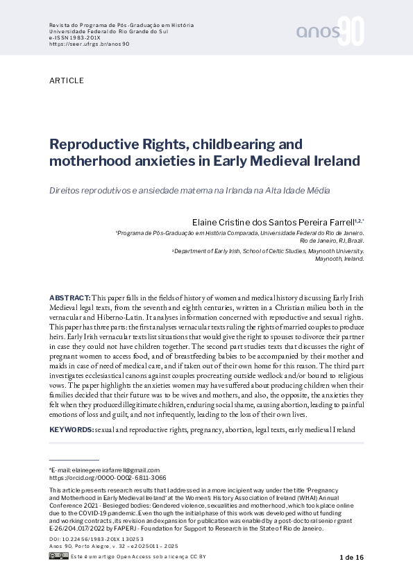 (PDF) Reproductive Rights, childbearing and motherhood anxieties in ...