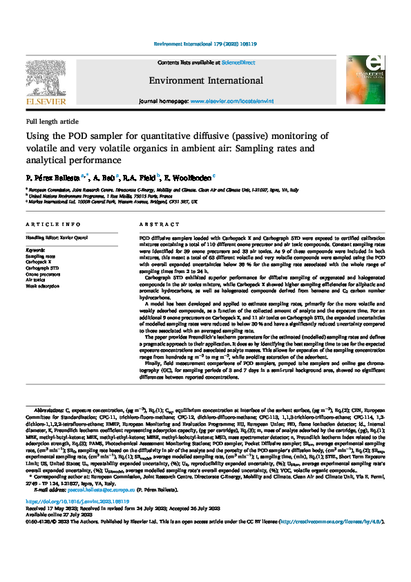 (PDF) Using the POD sampler for quantitative diffusive (passive ...