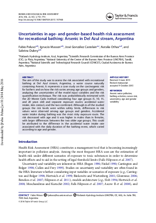 (PDF) Uncertainties in age- and gender-based health risk assessment for ...