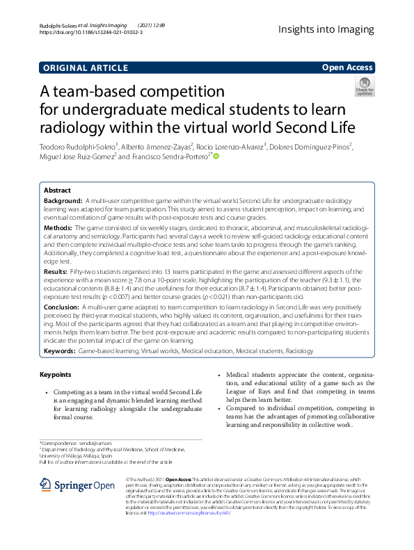 (PDF) A team-based competition for undergraduate medical students to ...