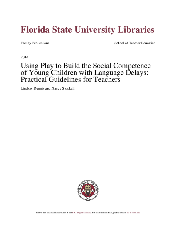 (PDF) Using Play to Build the Social Competence of Young Children with ...