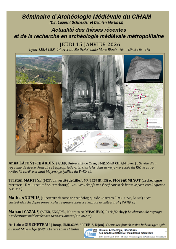 (PDF) Séminaire d'Archéologie Médiévale du CIHAM 2026 : actualité des ...
