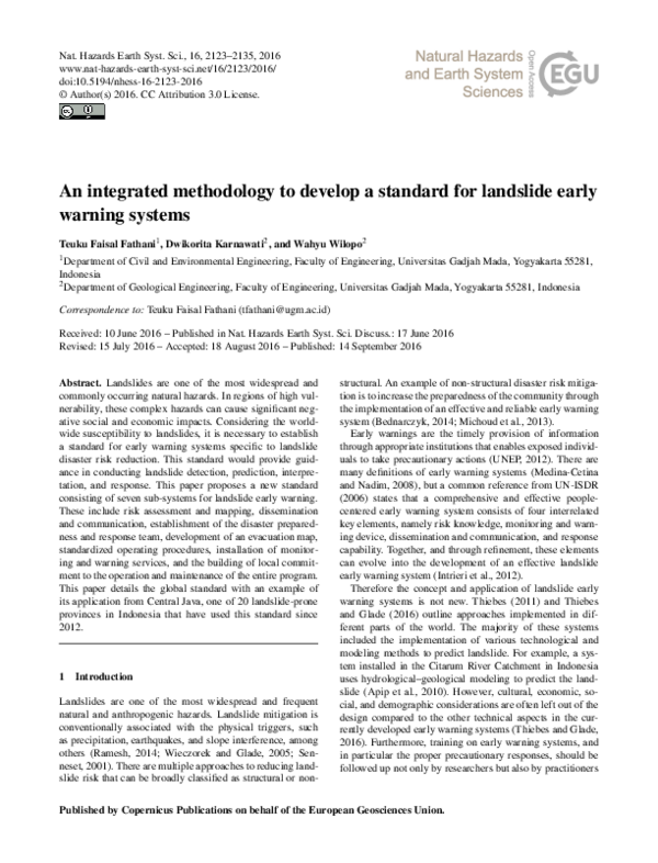 (PDF) An integrated methodology to develop a standard for landslide ...