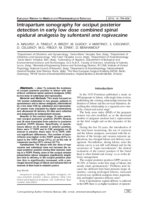 (PDF) Intrapartum sonography for occiput posterior detection in early ...