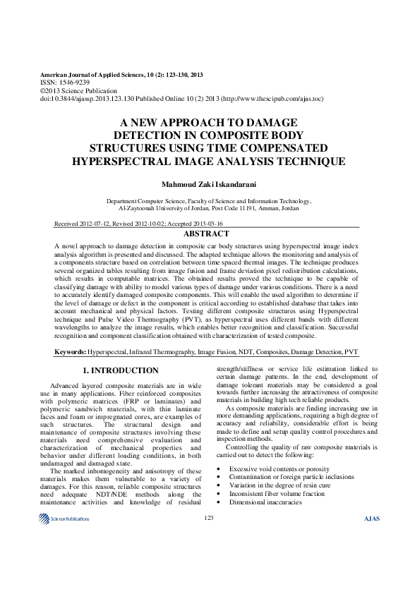 (PDF) A New Approach to Damage Detection in Composite Body Structures ...