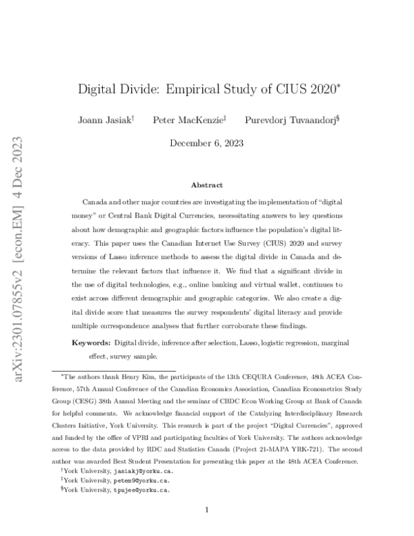 (PDF) Digital Divide: Empirical Study of CIUS 2020