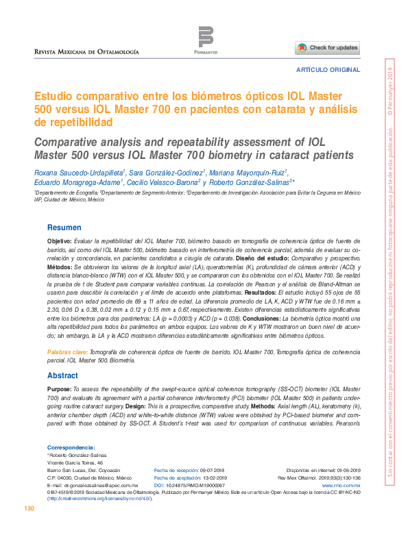 (PDF) Estudio comparativo entre los biómetros ópticos IOL Master 500 ...