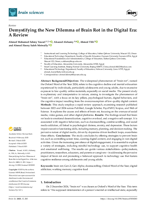 (PDF) Demystifying the New Dilemma of Brain Rot in the Digital Era: A ...