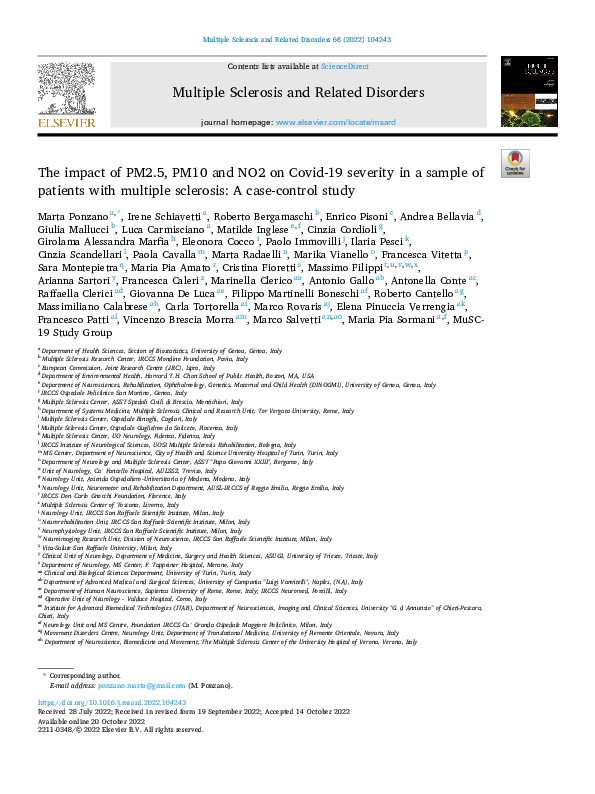 (PDF) The impact of PM2.5, PM10 and NO2 on Covid-19 severity in a ...