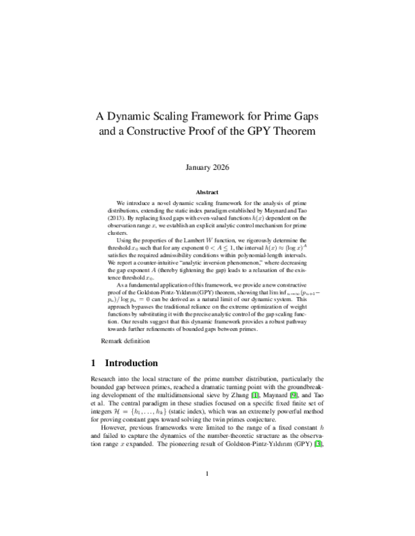 (PDF) A Dynamic Scaling Framework for Prime Gaps and a Constructive ...