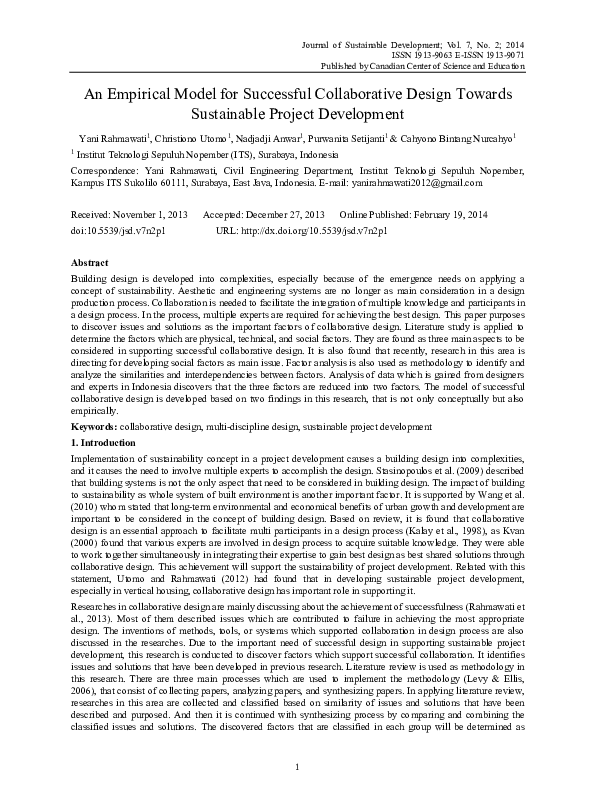 (PDF) An Empirical Model for Successful Collaborative Design Towards ...