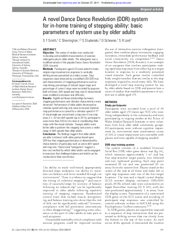 (PDF) A novel Dance Dance Revolution (DDR) system for in-home training ...