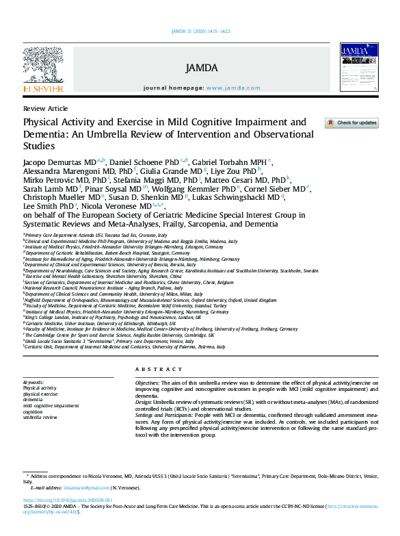 (PDF) Physical Activity and Exercise in Mild Cognitive Impairment and ...