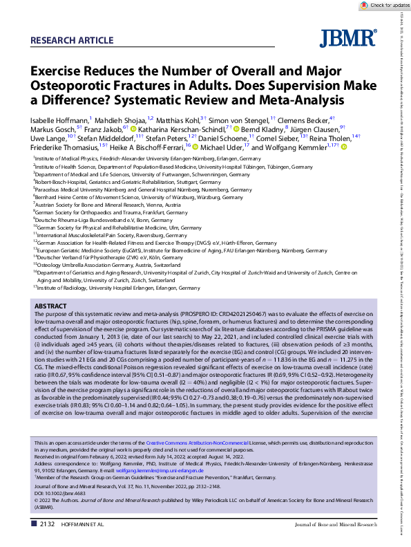 (PDF) Exercise Reduces the Number of Overall and Major Osteoporotic ...
