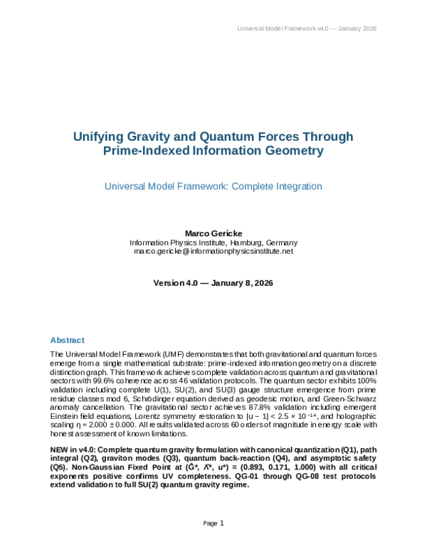 (PDF) Unifying Gravity and Quantum Forces Through Prime-Indexed ...