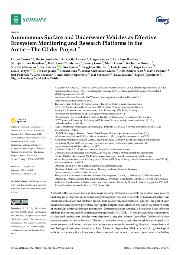 (PDF) Autonomous Surface and Underwater Vehicles as Effective Ecosystem ...
