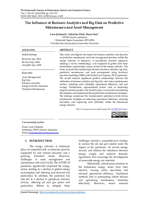 (PDF) The Influence of Business Analytics and Big Data on Predictive ...