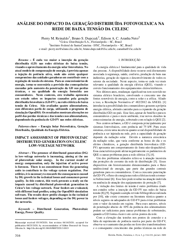 (PDF) Impact Assessment of Photovoltaic Distributed Generation on ...
