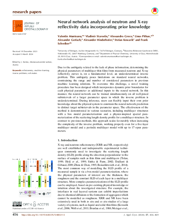 (PDF) Neural network analysis of neutron and X-ray reflectivity data ...