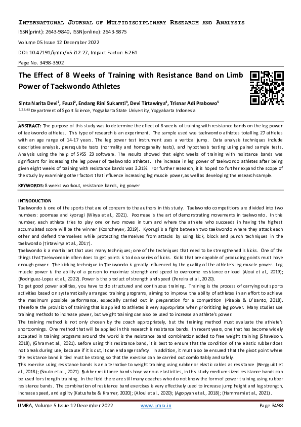 (PDF) The Effect of 8 Weeks of Training with Resistance Band on Limb ...