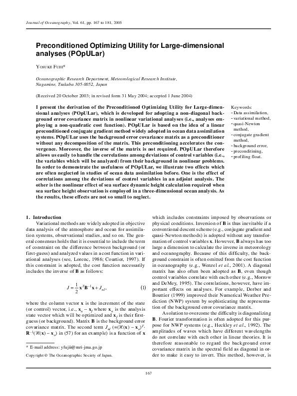 (PDF) Preconditioned Optimizing Utility for Large-dimensional analyses ...