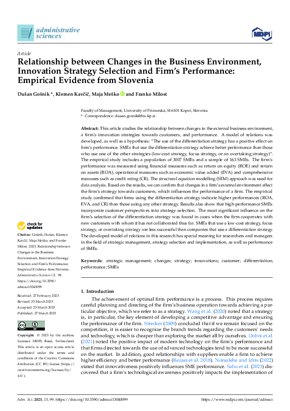(PDF) Relationship between Changes in the Business Environment ...