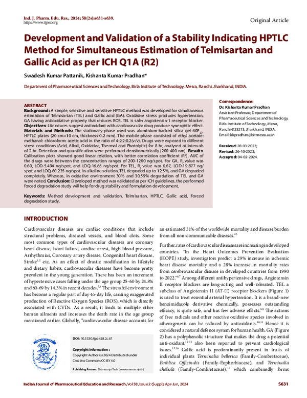 (PDF) Development and Validation of a Stability Indicating HPTLC Method ...