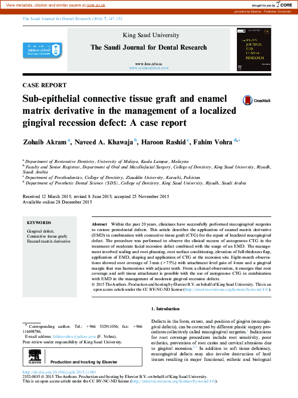 (PDF) Sub-epithelial connective tissue graft and enamel matrix ...