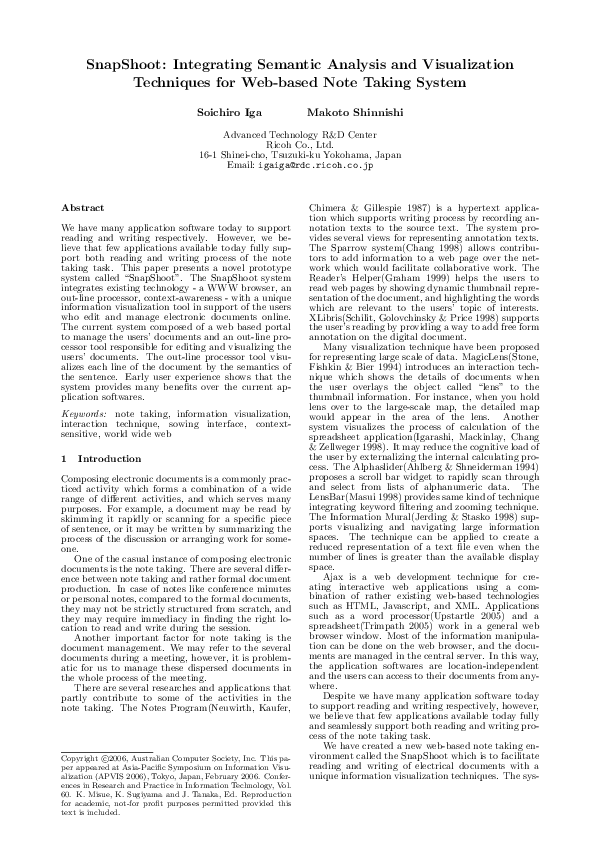 (PDF) SnapShoot: integrating semantic analysis and visualization ...