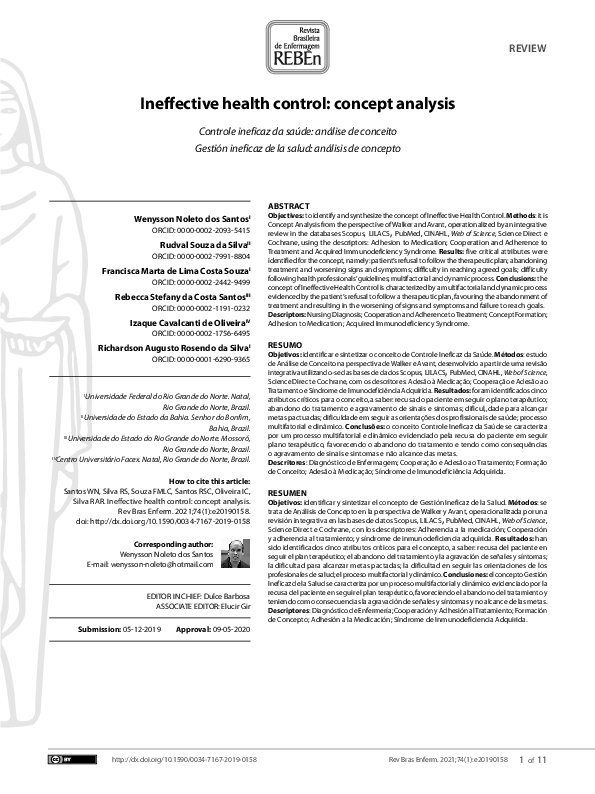 (PDF) Ineffective health control: concept analysis