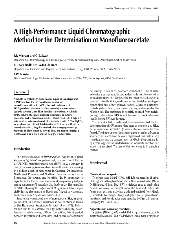 (PDF) A High-Performance Liquid Chromatographic Method for the ...