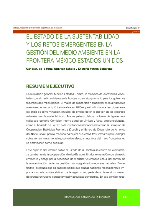 (PDF) El estado de la sustentabilidad y los retos emergentes en la ...