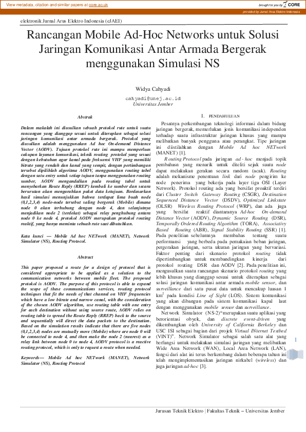 (PDF) Rancangan Mobile Ad-Hoc Networks untuk Solusi Jaringan Komunikasi ...