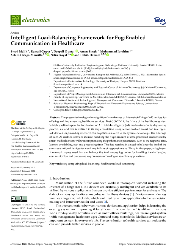 (PDF) Intelligent Load-Balancing Framework for Fog-Enabled ...