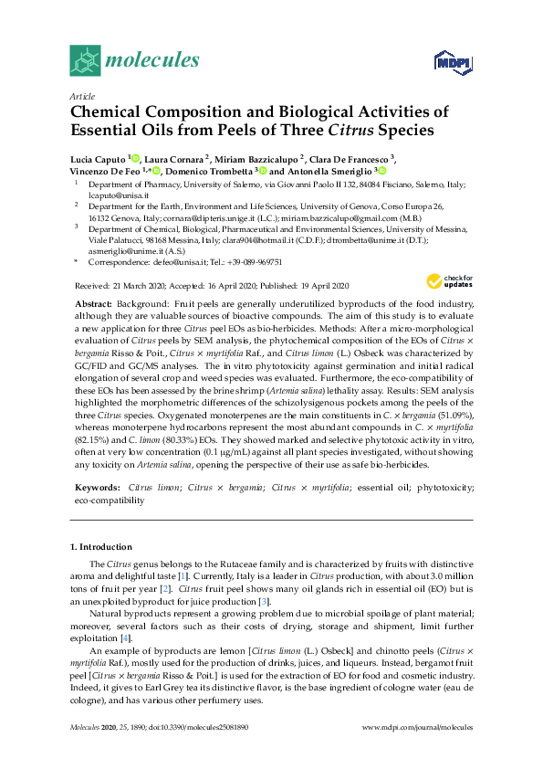 (PDF) Chemical Composition and Biological Activities of Essential Oils ...