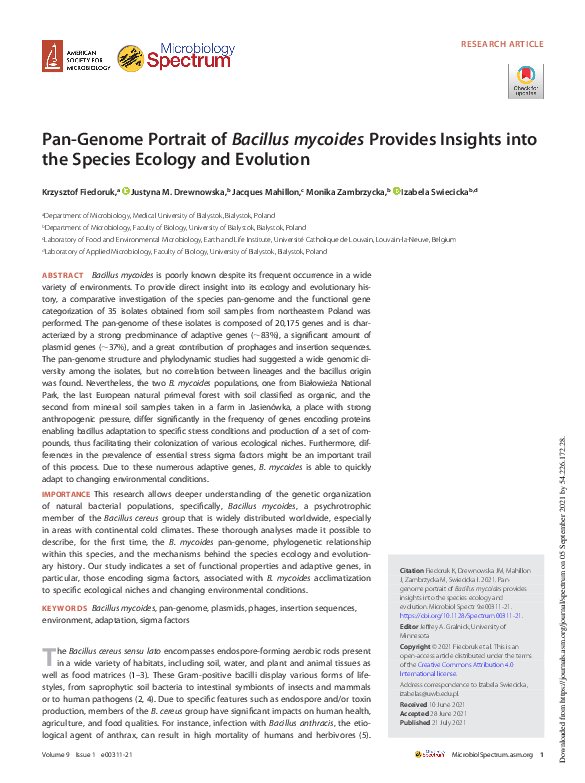 (PDF) Pan-Genome Portrait of Bacillus mycoides Provides Insights into ...