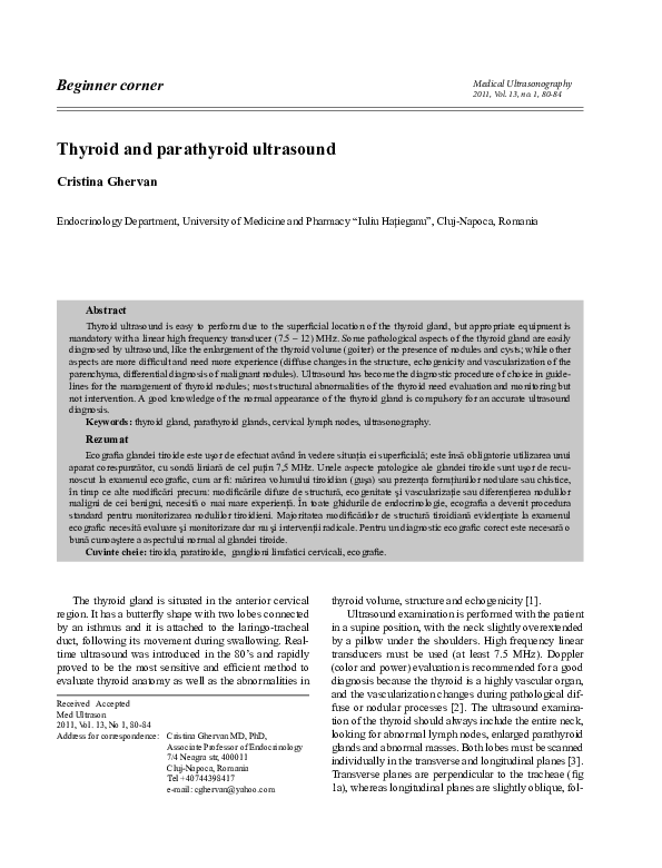 (PDF) Thyroid and parathyroid ultrasound