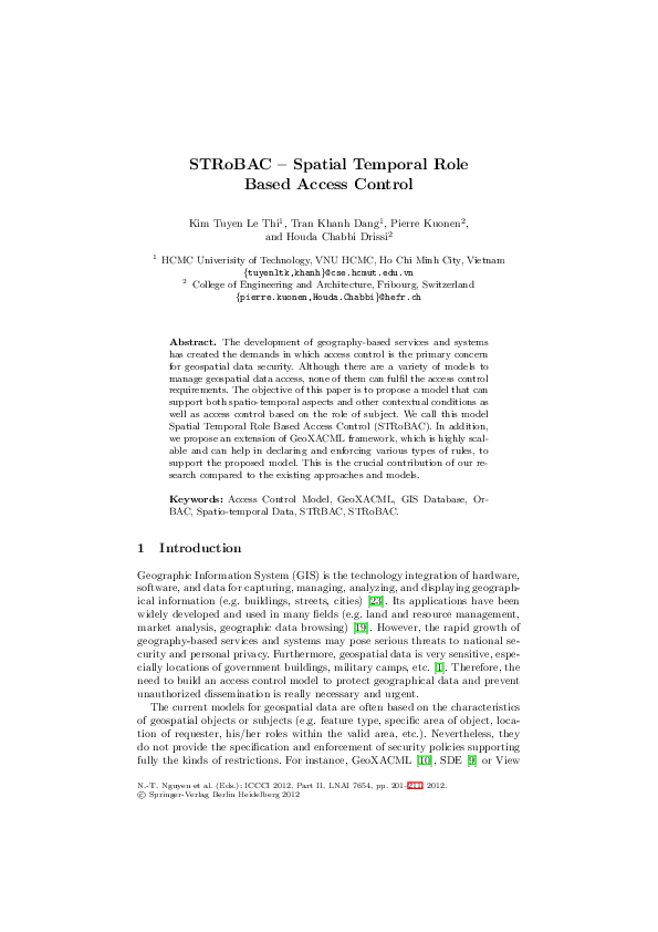 (PDF) STRoBAC – Spatial Temporal Role Based Access Control