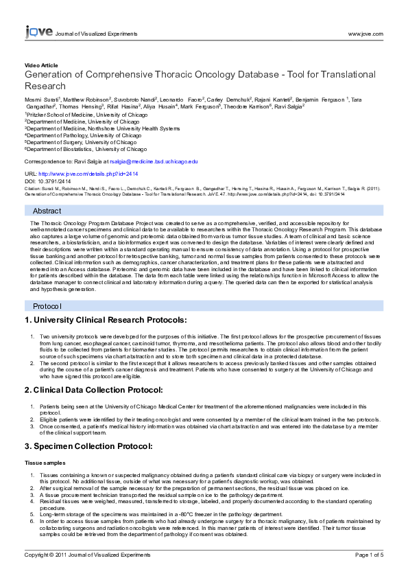 (PDF) Journal of Visualized Experiments www.jove.com Video Article ...