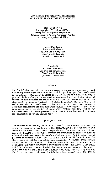 (PDF) Measuring the Fractal Dimensions of Empirical Cartographic Curves