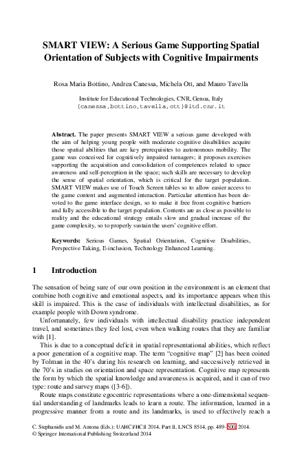 (PDF) SMART VIEW: A Serious Game Supporting Spatial Orientation of ...