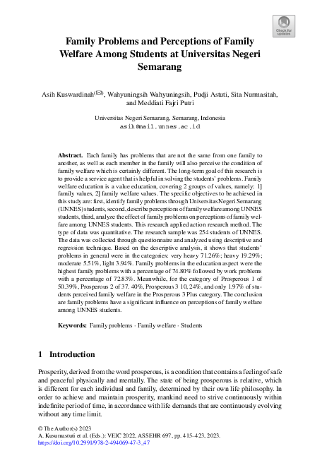 (PDF) Family Problems and Perceptions of Family Welfare Among Students ...