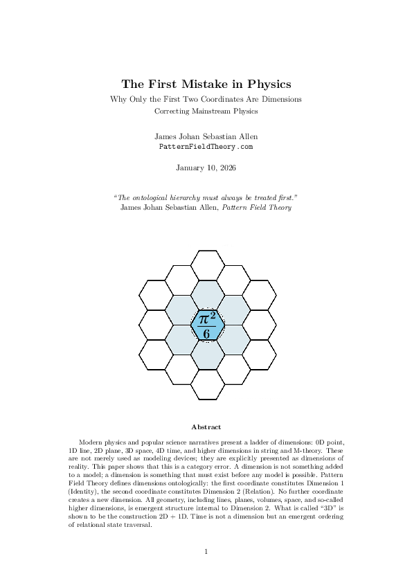 (PDF) The First Mistake in Physics Why Only the First Two Coordinates ...