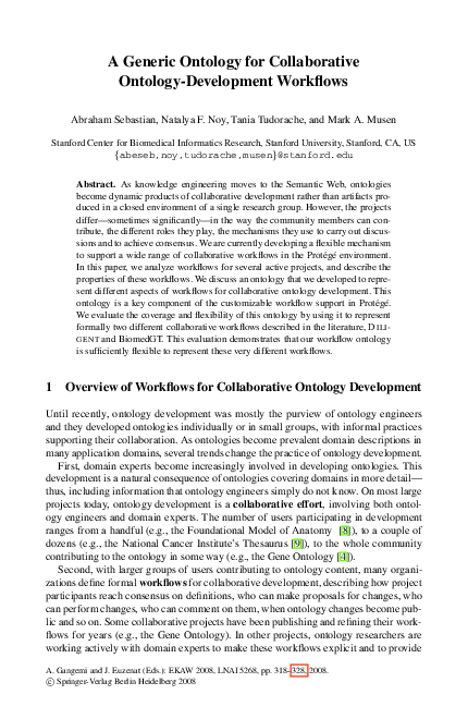 (PDF) A Generic Ontology for Collaborative Ontology-Development Workflows