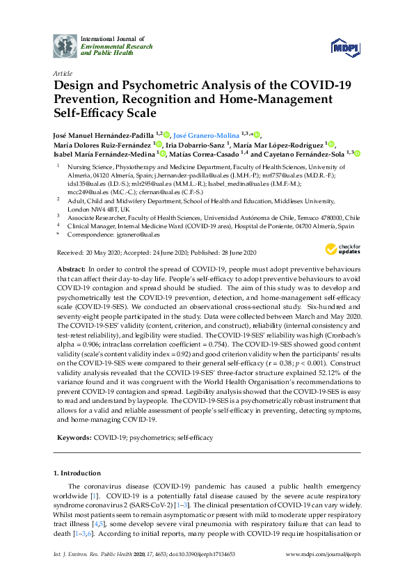 (PDF) Design and Psychometric Analysis of the COVID-19 Prevention ...