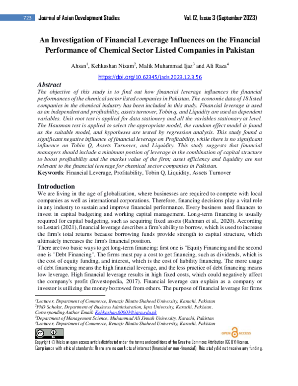 (PDF) An Investigation of Financial Leverage Influences on the ...