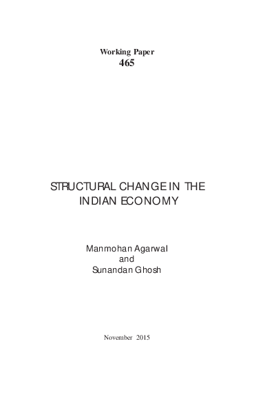 (PDF) Structural Change in the Indian Economy