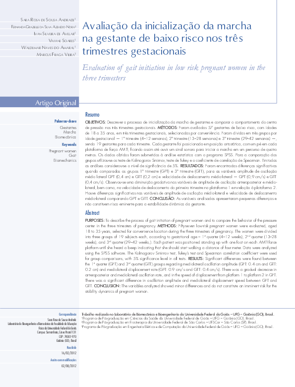 (PDF) [Evaluation of gait initiation in low risk pregnant women in the ...