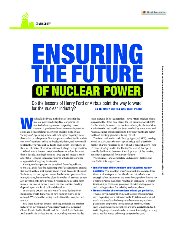 (PDF) Ensuring the Future of Nuclear Power