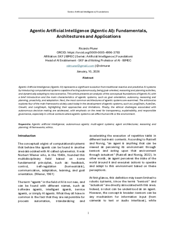 (PDF) Agentic Artificial Intelligence (Agentic AI): Fundamentals ...
